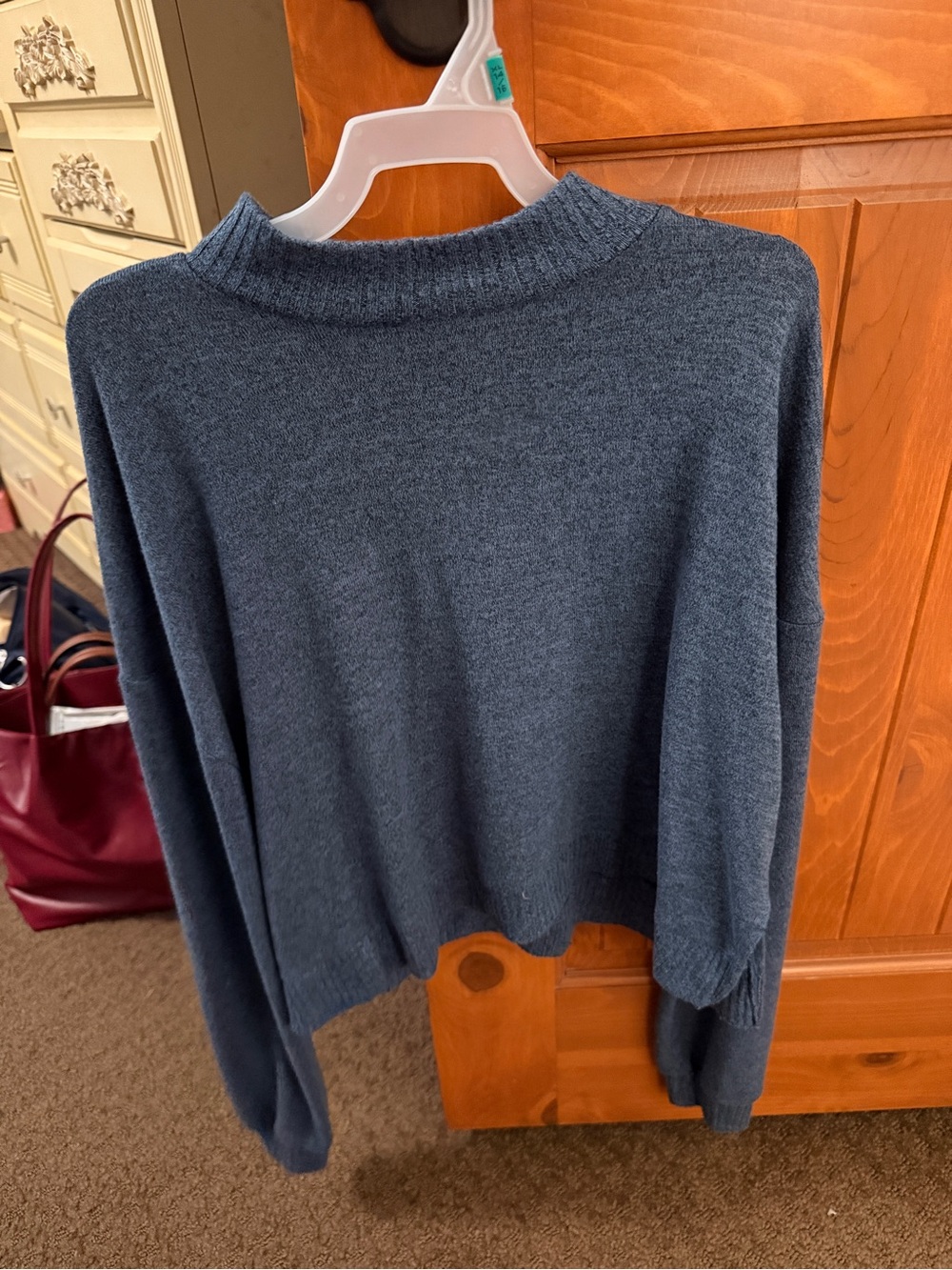 Cozy Blue Cropped Crewneck Sweater